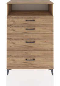 Resim Hyperion Dolap Tek Raflı 4 Çekmeceli 88x44x134 Çam-çam Çam 