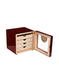 Resim Falconetti 4 Katlı Kırmızı Camlı Humidor Puro Kutusu Rc13 