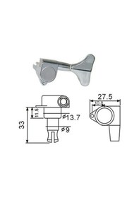 Resim Valencia Bmh7105crr4 Bas Gitar Burgu Seti - 4 Sağ - Krom Orta/profesyonel Seviye Standart Açık Tip Mekanizma, Hassas Akort Kararlılığı Ve Dayanıklı Metal Gövde 