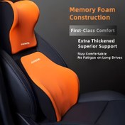 Resim 1 Başlık + 1 Bel Desteği Ergonomik Araba Boyun Yastığı ve Bel Desteği Seti | Rahat Desteği | Çoğu Araba Modeli, Araç Konforu Artırma, Konturlu Tasarım, Dayanıklı Polyester Kapak, Uzun Sürüş Konforu, Yumuşak Yastık, Yüksek Kaliteli Dolgu, Uzun Mesafe Sürücüler için Uygun 