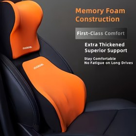 Resim 1 Başlık + 1 Bel Desteği Ergonomik Araba Boyun Yastığı ve Bel Desteği Seti | Rahat Desteği | Çoğu Araba Modeli, Araç Konforu Artırma, Konturlu Tasarım, Dayanıklı Polyester Kapak, Uzun Sürüş Konforu, Yumuşak Yastık, Yüksek Kaliteli Dolgu, Uzun Mesafe Sürücüler için Uygun 