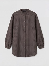 Resim LC Waikiki LCW Modest Hakim Yaka Çizgili Kadın Gömlek Tunik 