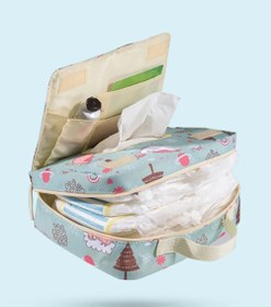 Resim Orta Boy Yeşil Bebek Bezi Değiştirme Çantası 