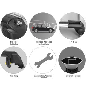 Resim Turtle Can Carry Air-2 Seat Altea Xl Mpv 2006-2015 Portbagaj , Kayak , Bisiklet Taşıyıcı Ara Atkı Seti , Renk Gri 