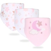 Resim 3 Adet/takım Yüksek Kalite Önlükler Çift Katmanlar Pamuk Tükürük Havlusu Moon Stars Moon Stars 