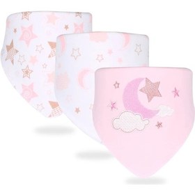 Resim 3 Adet/takım Yüksek Kalite Önlükler Çift Katmanlar Pamuk Tükürük Havlusu Moon Stars Moon Stars 