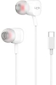 Resim Mu Art Ahşap Linktech H16 Type-C Stereo Kulak Içi Kablolu Kulaklık Beyaz 