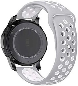 Resim NovStrap Huawei Watch Gt6/Gt5/Gt4/Gt3/Gt2 46mm Pro/Se/Elite ile Uyumlu Kordon Spor Delikli 22mm Kayış NO : 21-GÜMÜŞ-BEYAZ 