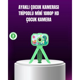 Resim 1080P Hd Çocuk Vlog Kamerası – Tripod ve Eğitici Oyunlarl 