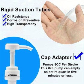 Resim Standart Quart Şişeleri için 1 adet Deniz Sınıfı Alt Ünite Dişli Yağ Pompası - 3/8 "Metal Döner ve 8mm / 10mm Adaptörler, 2 Sert Emme Tüpü, Tekrar Kullanılabilir Poli Çanta Dahil - Çoğu Bot, Dıştan Motorlar, Penta'ya Uyar (Volvo için değil) 