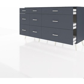 Resim Kronos Konsol 9 Çekmeceli 176x59x99 Antrasit-antrasit Antrasit-antrasit 