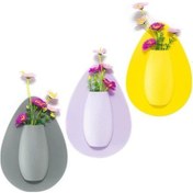 Resim Novahub Sarı Silikon Çiçek Vazo Kendinden Yapışkanlı Topraksız Ekici Vazo Etiket Duvar Cam, Duvar, Pencere, Parti, Düğün, Vazo 56864207 Sarı 