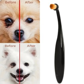 Resim Köpekler & Kediler için Yumuşak Kıllı Evcil Hayvan Göz Temizleme Fırçası - Nazik Gözyaşı Lekesi Çıkarıcı, Elektriksiz, Plastik Sap 