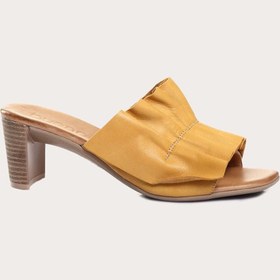 Resim BUENO Shoes Sarı Deri Kadın Topuklu Terlik 01wn4001 