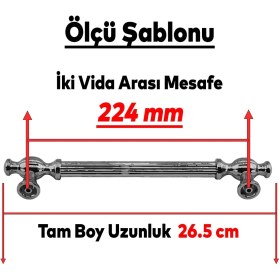 Resim Mobilya Mutfak Çekmece Dolap Kulpu Kulbu Kulpları Eskitme Antik Sarı (224 Mm-22.4 Cm) Metal 