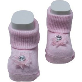 Resim Tezcanstore Albimini Minidamla Elmaslı Kız Patik Çorap 43741 Pembe-Pembe 