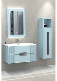 Resim Nueva 80 Cm Turkuaz Banyo Dolabi (Boy Dolap Hariç) Çok Renkli 