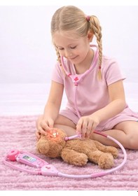 Resim Işıklı Oyuncak Doktor Seti Çocuklar İçin Eğitici Doktor Çantası 3+ Yaş 