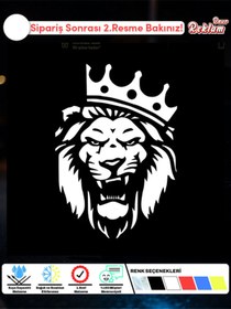 Resim Onur Reklam Taçlı Aslan Başlı Sticker 