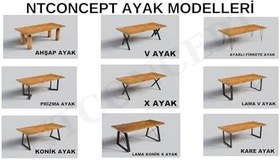 Resim NTConcept Vinne Doğal Ahşap Yemek Masası - AMZ-maym111ac (85 x 200 cm) 