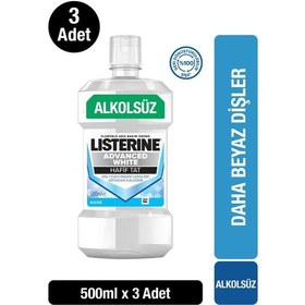 Resim Listerine Advance White Hafif Tat Alkolsüz Ağız Bakım Suyu 500 ml x 3 