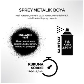 Resim Polisan Metalik Sprey Boya 400 ML. Metalik Siyah 
