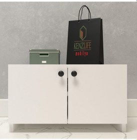 Resim Kenzlife Kapaklı Ayakkabılık Bosnevi Mat Beyaz Suntalam 035 080 30 Sekiz Çift Ayakkabı Kapasitesi Arkalıksız Beyaz 