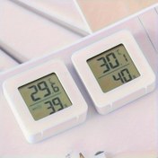 Resim 1-2 adet Mini Dijital Termometre ve Higrometre - Pil ile Çalışan, Hassas İç/Dış Mekan Sıcaklık ve Nem Monitörü, LCD Ekran, Dayanıklı Plastik, Düğme Hücreli Çalıştırma (Fiş Yok), Nem için Higrometre, İç Mekan Sıcaklığı, Kompakt Tasarım, Hafif Tasarım 