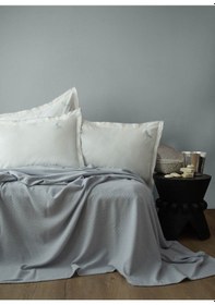 Resim Çift Kişilik Pure İndigo Nakışlı Lüks Pike Seti Indigo 