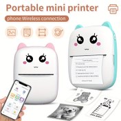Resim Taşınabilir Mini Termal Yazıcı, Monokrom, Kablosuz, Anında Baskı, Şarj Edilebilir 1200mAh Lityum Polimer Pil, USB Çift Güç, Termal Kağıt ile, iOS/Android için, Fotoğraflar, Notlar, Çalışma Kılavuzları 