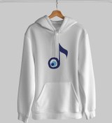 Resim Nazar notası Oversize Unisex Kapüşonlu Sweatshirt 