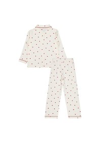 Resim Civil Girls Kız Çocuk Kalpli 10-13 Yaş Pijama Takımı - Ekru 