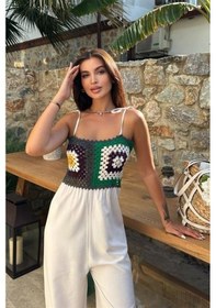Resim Jasmin Süzüneli Keten Tulum 1280-08 Ekru 