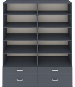 Resim Hyperion Gardrop 10 Raflı 4 Çekmeceli 4 Kapaklı 176x44x221 Antrasit-antrasit Antrasit 