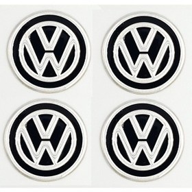 Resim Volkswagen Jant Göbeği Göbek Arması Sticker 4'lü Set 