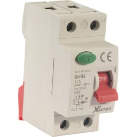 Resim Xkoren 40A 6ka 300MA 2 Kutup (Elektronik-Ac Tip Yangın Koruma) Kaçak Akım Koruma Şalteri 