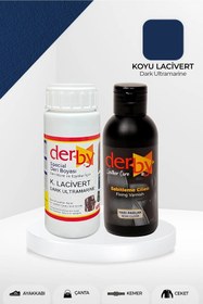 Resim Derby Special Koyu Lacivert Deri Boyası Ve Cilası 100 ml - 2'li Set / Mont Eşya Çanta Deri Boyası 