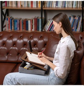 Resim Vigo Wood Minderli Eğim Ayarlanabilir Laptop Sehpası Koyu Ceviz 