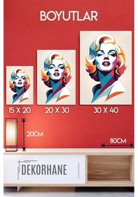 Resim Metal Baskı - Marilyn Monroe Dekoratif Tablo, Canlı, Parlak 