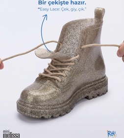 Resim Mini Melissa Coturno Pearly Green Işıltılı Yeşil Kız Çocuk Botu | 28-34 Numara | Melflex® Vegan - 33 