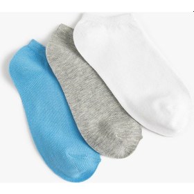 Resim Koton 3'lü Patik Çorap Seti Çok Renkli Multıcolor 4sak80186aa Mavi 