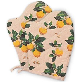 Resim Molinella Yanmaz Kapitone Duck Kumaş Renkli Çift Fırın Eldiveni 20x27 Cm 