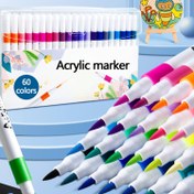 Resim Set başına 60 adet akrilik boyama kalemi, opak, yıkanabilir, gençlerin sanatı ve DIY için uygun, su bazlı boya kalemleri taş, cam, tatil sezonu yumurtaları, ahşap ve kumaş boyama için - toksik olmayan 