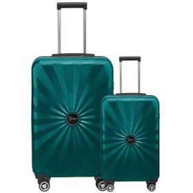 Resim 2'li Valiz Seti Polikarbon Büyük Boy Kabin Boy Valiz Petrol 1809 Petrol 