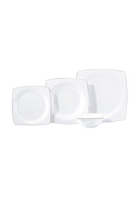 Resim Korkmaz Bone Collection 60 Parça Kare Yemek Takımı Platin 