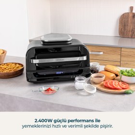 Resim CECOTEC Cecofry Firedome 6000 Airfryer 6 L Grill Teknolojili 2400W Güçlü Yağsız Fritöz Çoklu Pişirme 