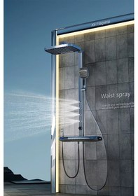 Resim Premium Dijital Piyano Duş Seti - Led Isı Göstergeli Ve Renk Değiştiren Ambiyanslı Tam Bakır Gövde Krom 