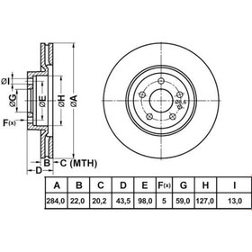 Resim MGA 50120 Fren Diski Ön Doblo 10- Practıco 10- / 147 00- 156 97- 164 Spıder 95- / Combo 12- Havalı 284Mm 
