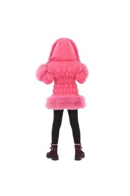 Resim janbely Pembe Kapüşonlu Çocuk Montu 