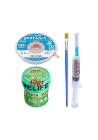 Resim Relıfe Rl-402/ Krem Lehim Paste 183 C 40g Flux Lehim Toplama Ve Cp 2515 Lehim Emme Teli Elektronikçi Yardımcı Seti02 